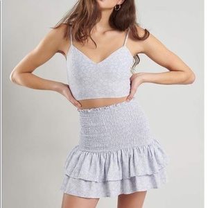 Smocked Mini Skirt set Icelandic Floral